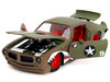 1972 Pontiac Firebird #9 Green Camouflage Flames with Graphics and Red Interior Bigtime Muscle Series 1/24 Diecast Model Car Jada 35212