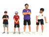Kaido and Sons V2 4 Piece Diecast Figure Set Kaido House Special for 1/64 Scale Models by Mini GT KHMG142