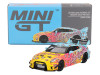 Nissan 35GT RR Ver 1 LB Silhouette Works GT Light Blue and Yellow with Graphics LBWK KUMA Limited Edition 1/64 Diecast Model Car Mini GT MGT00742