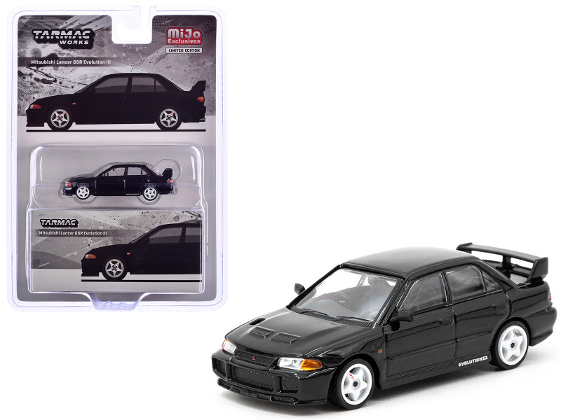 Mitsubishi Lancer GSR Evolution III RHD Right Hand Drive Black Global64 Series 1/64 Diecast Model Tarmac Works T64G-050-BK