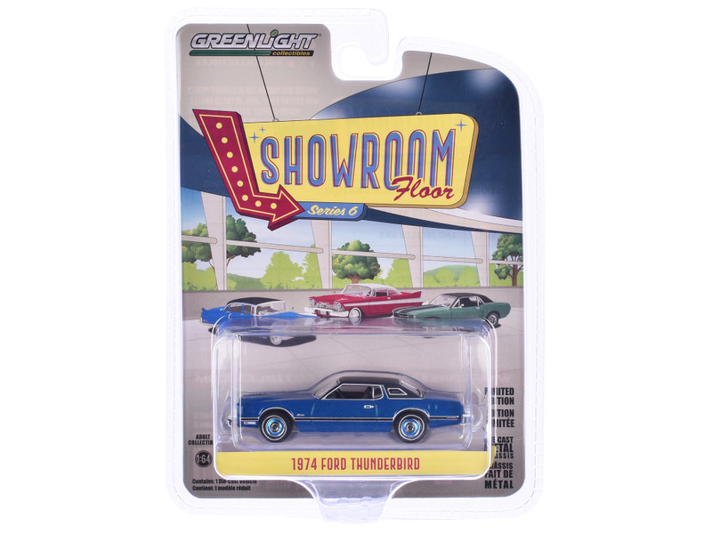 1974 Ford Thunderbird Blue Starfire Showroom Floor Series 6 1/64 Diecast Model Car Greenlight 68060C