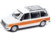 1985 Dodge Caravan Van White with Woodgrain Side Panels Mighty Minivans Series 1/64 Diecast Model Car Auto World 64442-AWSP167A