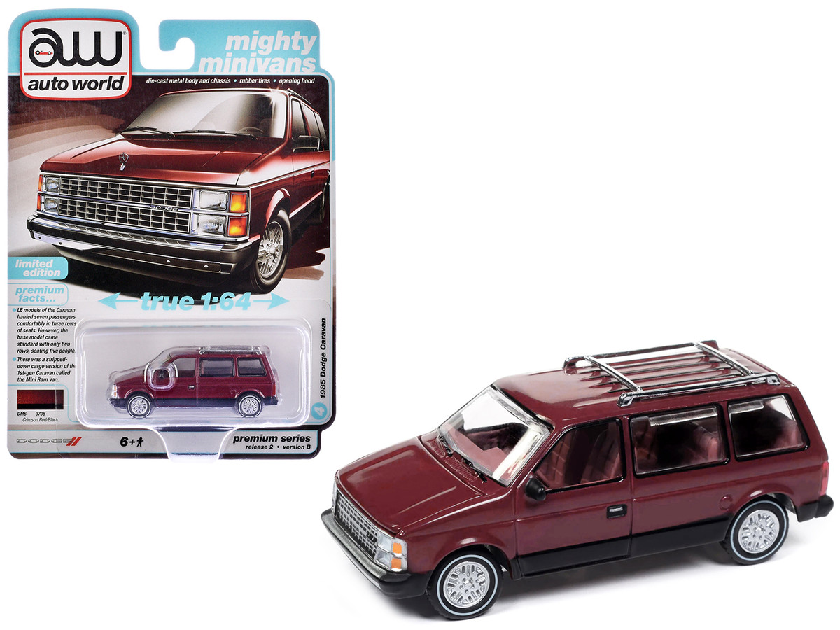 1985 Dodge Caravan Van Crimson Red and Black Mighty Minivans