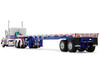 Peterbilt 359 with 36 Flat Top Sleeper and 48 Utility Flatbed Trailer White with Blue and Red Stripes Bicentennial Patriot 1/64 Diecast Model DCP/First Gear 69-1921