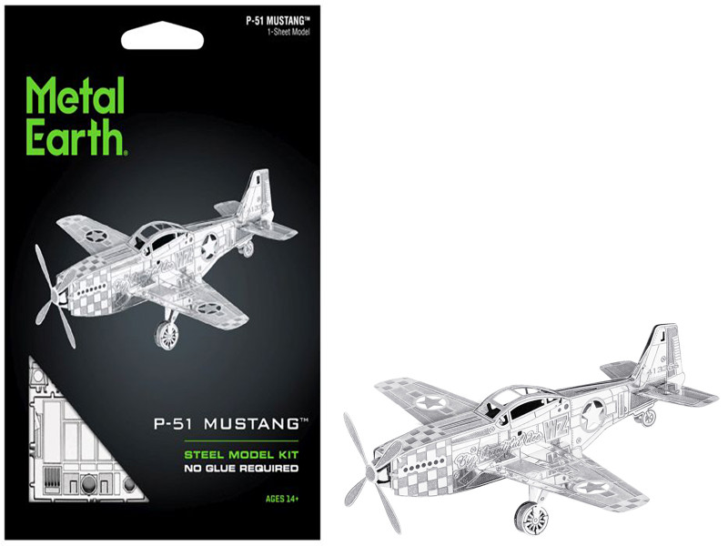 Model Kit North American P 51 Mustang Fighter Aircraft Big Beautiful Doll United States Army Air Forces Easy Difficulty Steel Model Metal Earth MMS003