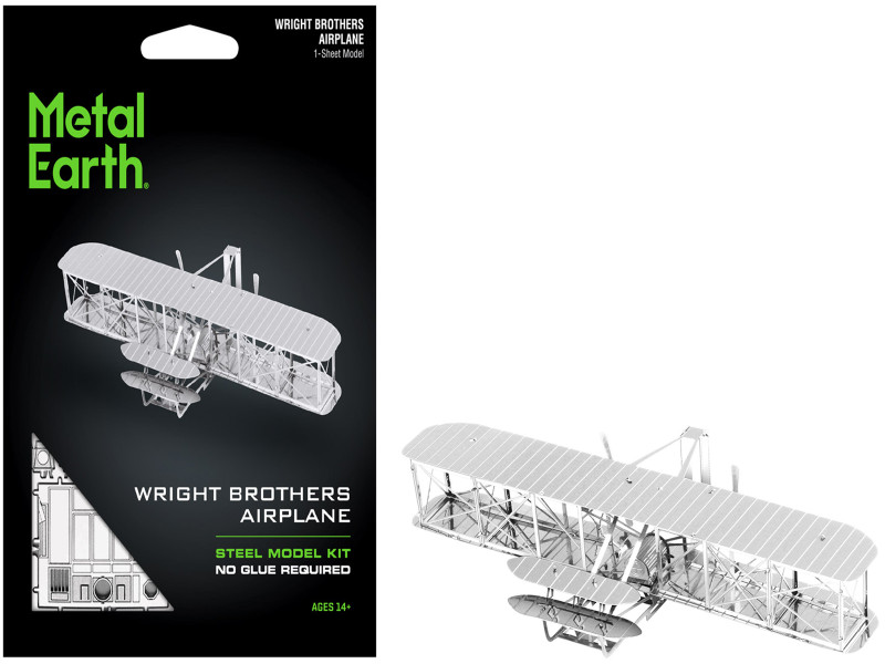 Model Kit Wright Brothers Airplane Moderate Difficulty Steel Model Metal Earth MMS042