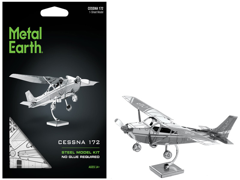 Model Kit Cessna 172 Skyhawk Aircraft Moderate Difficulty Steel Model Metal Earth MMS045