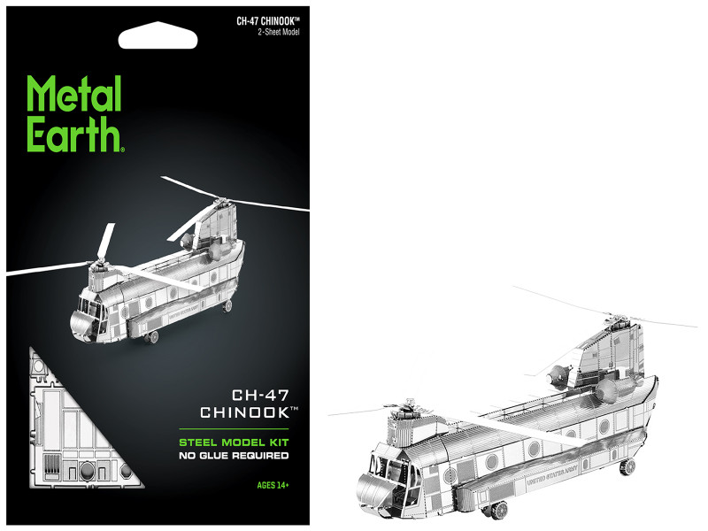 Model Kit Boeing CH 47 Chinook Transport Helicopter Moderate Difficulty Steel Model Metal Earth MMS084Model Kit Boeing CH 47 Chinook Transport Helicopter Moderate Difficulty Steel Model Metal Earth MMS084