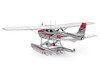 Model Kit Cessna 182 Floatplane White and Red Moderate Difficulty Steel Model Metal Earth MMS111