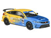 2023 Honda Civic Type R FL5 #95 Spoon Sports Livery Blue and Yellow 1/64 Diecast Model Car Paragon Models PA-55588