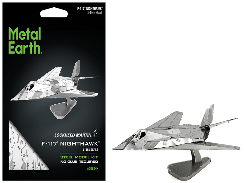 Model Kit Lockheed Martin F 117 Nighthawk Stealth Aircraft United States Air Force Moderate Difficulty Steel Model Metal Earth MMS164
