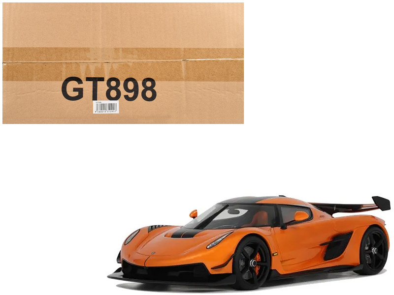 Koenigsegg Jesko Attack Orange Metallic with Black Stripes 1/18 Model Car GT Spirit GT898