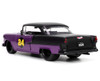 1955 Chevrolet Bel Air #24 Purple Metallic and Matt Black Bigtime Muscle Series 1/24 Diecast Model Car Jada 32699