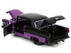 1955 Chevrolet Bel Air #24 Purple Metallic and Matt Black Bigtime Muscle Series 1/24 Diecast Model Car Jada 32699