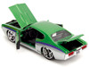 1969 Pontiac GTO Judge Green Metallic and Silver with Stripes Bigtime Muscle Series 1/24 Diecast Model Car Jada 35489