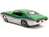 1969 Pontiac GTO Judge Green Metallic and Silver with Stripes Bigtime Muscle Series 1/24 Diecast Model Car Jada 35489