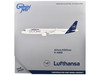 Airbus A321neo Commercial Aircraft Lufthansa 600th Airbus Aircraft D AIEQ White with Dark Blue Tail 1/400 Diecast Model Airplane GeminiJets GJ2238