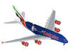 Airbus A380 800 Commercial Aircraft Emirates Airlines Official NBA Partner A6 EOD Dark Blue with Striped Tail 1/400 Diecast Model Airplane GeminiJets GJ2271