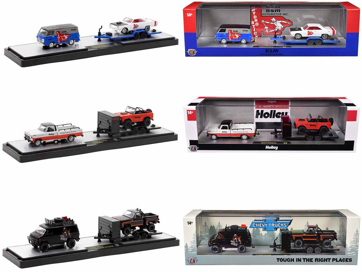 M2 マシーン　AUTO-HAULER トレーラー Amazon.com: Auto Haulers Set of 3 Trucks Release 76 Limited