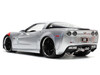 2006 Chevrolet Corvette Z06 Silver Metallic with Red Stripes Bigtime Muscle Series 1/24 Diecast Model Car Jada 33053