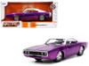 1970 Dodge Charger R T Purple Metallic with White Top and Tail Stripe Bigtime Muscle Series 1/24 Diecast Model Car Jada 33054