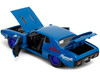 1972 Plymouth GTX #34 Blue with Graphics Bigtime Muscle Series 1/24 Diecast Model Car Jada 35218