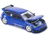 Pandem Civic EG6 RHD Right Hand Drive Blue Metallic 1/64 Diecast Model Car Pop Race PR640127