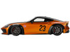 Nissan Z RHD Right Hand Drive #23 LB NATION WORKS Orange Metallic with Matt Black Hood and Black Top 1/18 Model Car Top Speed TS0581