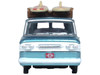 1961 Chevrolet Corvair Greenbrier Passenger Wagon Van Turquoise Metallic and Cameo White with Surfboards on Roof 1/87 (HO) Scale Diecast Model Car Oxford Diecast 87CG61001