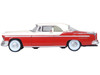 1955 Chrysler New Yorker Deluxe St Regis Tango Red and Platinum Metallic 1/87 (HO) Scale Diecast Model Car Oxford Diecast 87CNY55001