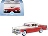 1955 Chrysler New Yorker Deluxe St Regis Tango Red and Platinum Metallic 1/87 (HO) Scale Diecast Model Car Oxford Diecast 87CNY55001