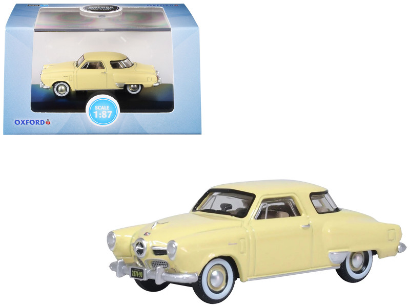 1950 Studebaker Champion Starlight Coupe Tulip Cream 1/87 (HO) Scale Diecast Model Car Oxford Diecast 87SC50001