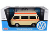 Volkswagen Type 2 T3 High Roof Ambulance Cream with Orange Stripes 1/24 Diecast Model Car Motormax 79595
