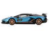 Lamborghini Aventador SVJ 63 Blu Aegir Blue Metallic with Carbon Top Limited Edition 1/64 Diecast Model Car Mini GT MGT00784