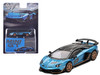 Lamborghini Aventador SVJ 63 Blu Aegir Blue Metallic with Carbon Top Limited Edition 1/64 Diecast Model Car Mini GT MGT00784