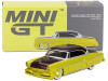 1954 Lincoln Capri Hot Rod Lime Yellow Metallic and Brown Metallic Limited Edition 1/64 Diecast Model Car Mini GT MGT00794