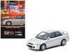 Mitsubishi Lancer GSR Evolution RHD Right Hand Drive Silver Metallic with Tarmac Cards Global64 Series 1/64 Diecast Model Tarmac Works T64G-048-SL