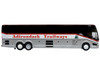 Prevost H3-45 Coach Bus Adirondack Trailways Silver Metallic White Red Stripes Limited Edition 1/87 HO Diecast Model Iconic Replicas 87-0419