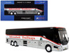 Prevost H3-45 Coach Bus Adirondack Trailways Silver Metallic White Red Stripes Limited Edition 1/87 HO Diecast Model Iconic Replicas 87-0419