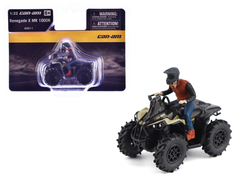Can Am Renegade X MR 1000R ATV Desert Tan with Driver Figure 1/32 Diecast Model BRP Models 60011