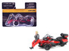 Can Am Spyder RT Limited 3 Wheel Motorcycle Deep Marsala Red Metallic with Driver Figure 1/32 Diecast Model BRP Models 60017