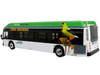New Flyer Xcelsior XHE40 Transit Bus AC Transit Zero Emission White and Green with Graphics The Bus & Motorcoach Collection Limited Edition 1/87 (HO) Diecast Model by Iconic Replicas 87-0535
