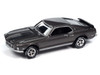 1969 Ford Mustang Mach I Gray Metallic with Black Stripes John Wick 2014 Movie Pop Culture 2024 Release 2 1/64 Diecast Model Car Johnny Lightning JLPC015-JLSP397