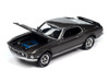 1969 Ford Mustang Mach I Gray Metallic with Black Stripes John Wick 2014 Movie Pop Culture 2024 Release 2 1/64 Diecast Model Car Johnny Lightning JLPC015-JLSP397