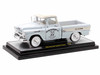 1958 Chevrolet Apache Cameo Pickup Truck Mooneyes Light Gray with White Top Limited Edition to 6650 pieces Worldwide 1/24 Diecast Model Car M2 Machines 40300-125A
