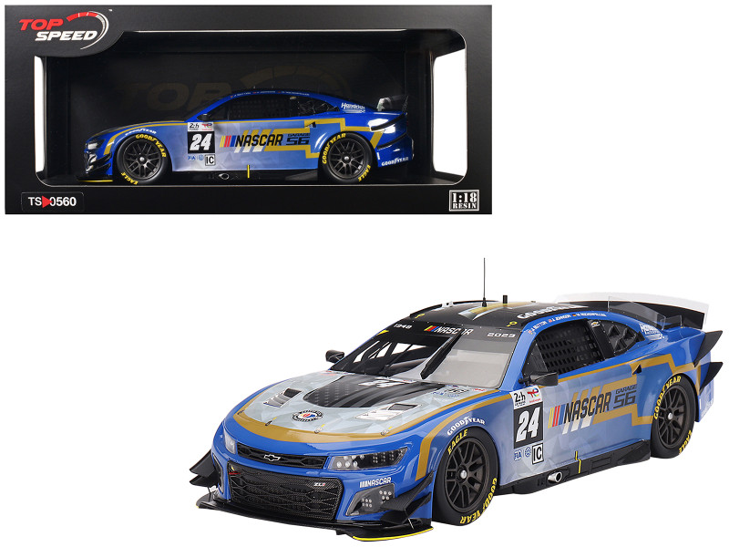 Chevrolet Camaro ZL1 #24 Jenson Button Jimmie Johnson Mike Rockenfeller Hendrick Motorsports NASCAR Next Gen Garage 56 Innovative 24 Hours of Le Mans 2023 1/18 Model Car Top Speed TS0560