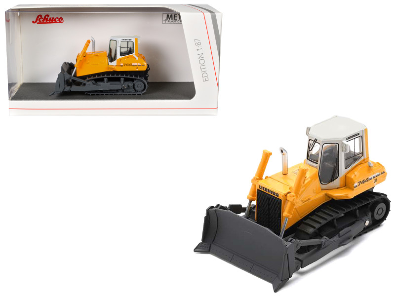 Liebherr PR 744 Bulldozer Yellow with White Top 1/87 (HO) Diecast Model Car Schuco 452678900