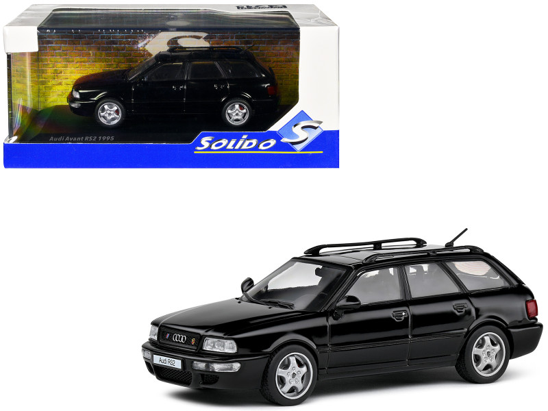 1995 Audi Avant RS2 Brilliant Black with Roofrack 1/43 Diecast Model Car Solido S4310103