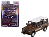 1985 Land Rover Defender 110 County Station Wagon Russet Brown with White Top Limited Edition to 1800 pieces Worldwide 1/64 Diecast Model Car Mini GT MGT00734