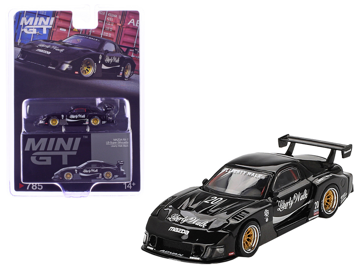 【お1人様1点限り】 Mazda RX 7 LB-Super Silhouette #20 Liberty Walk Black ミニカー